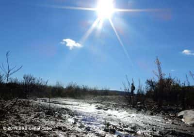 Wandelroute Pereiro met pad in de volle zon