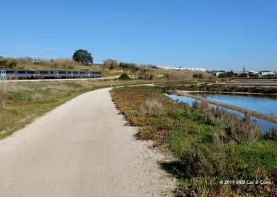 Zoutpannen, trein Linha do Algarve, Wandelroute